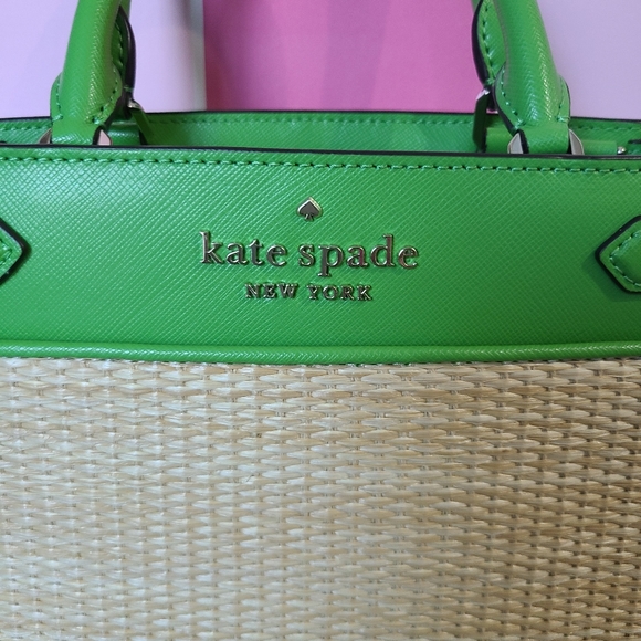 Kate Spade Green Wicker Bag & Wallet Set - Like new - Picture 12 of 16